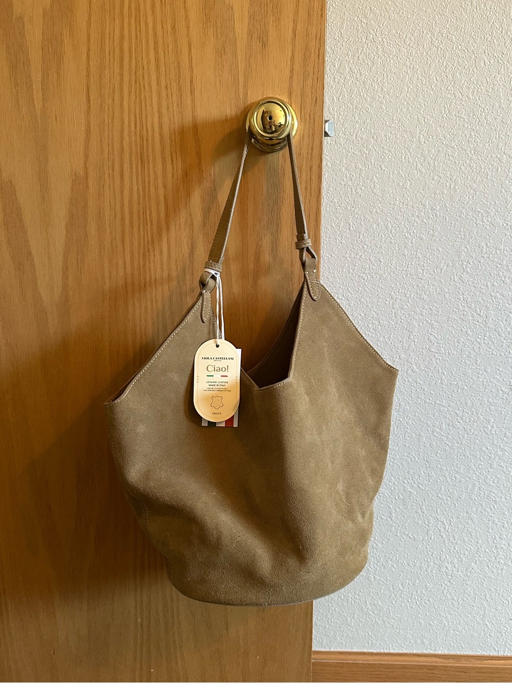 Suede Shoulder Bag Genuine Leather